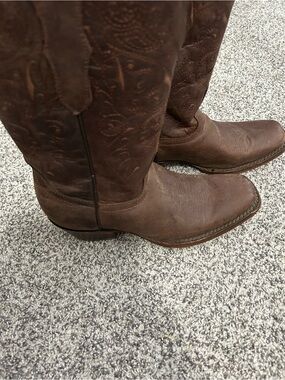 El General Brown Leather Heeled Cowgirl Boots - made in Mexico